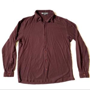 Robert Barakett Maroon Pima Cotton Button Down